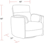 Parker Living Radius - Krypton Power Swivel Glider Recliner for Adults with USB and Type-C Ports, Single Sofa Chair for Living Room