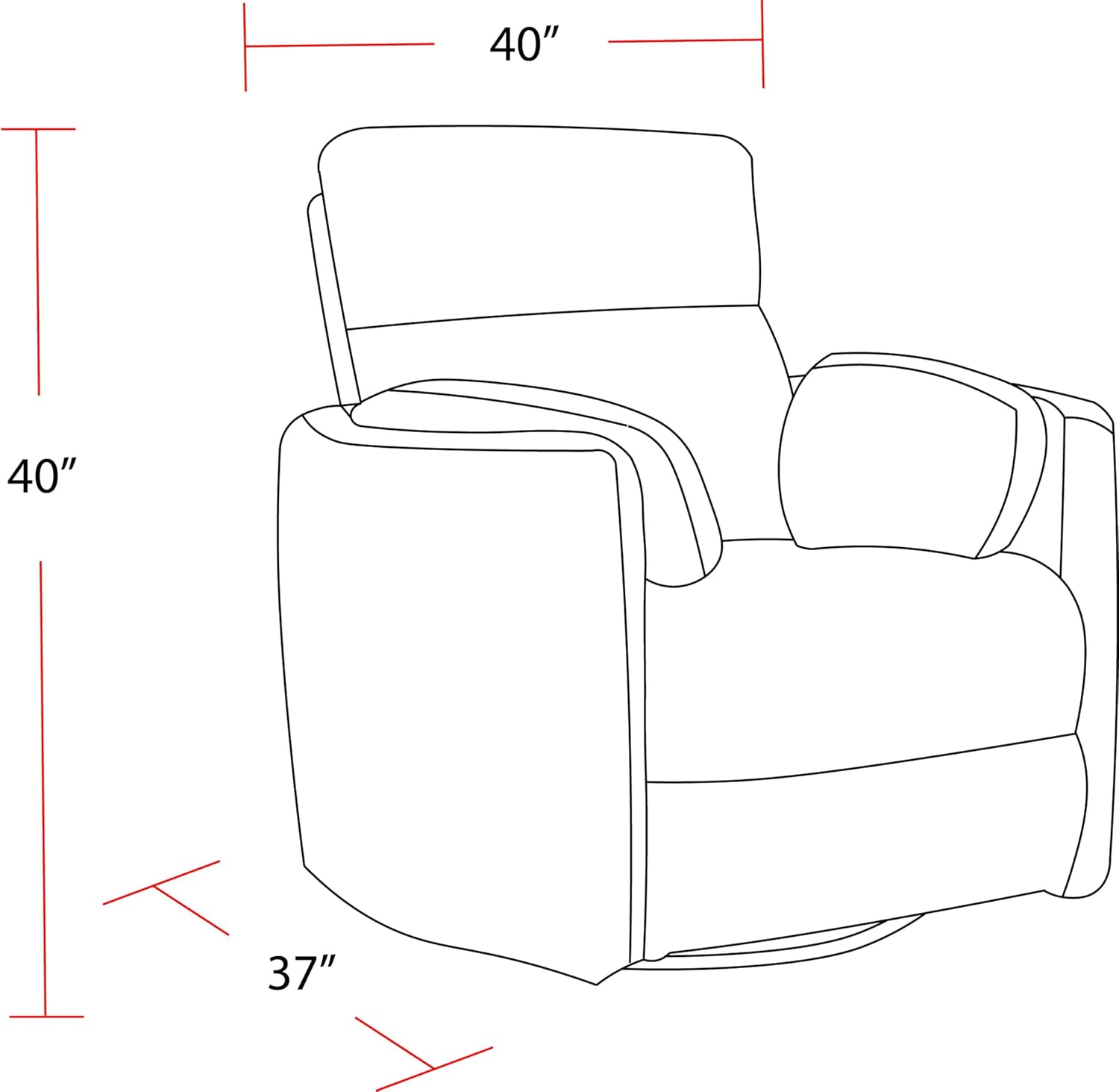 Parker Living Radius - Krypton Power Swivel Glider Recliner for Adults with USB and Type-C Ports, Single Sofa Chair for Living Room