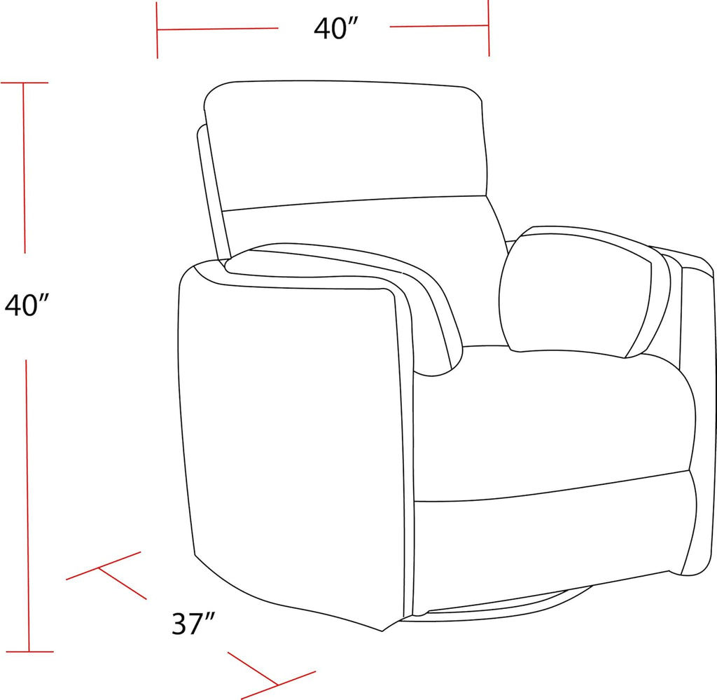 Parker Living Radius - Natural Beauty Quartz Power Swivel Glider Recliner for Adults with USB and Type-C Ports, Single Sofa Chair for Living Room