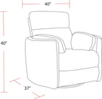 Parker Living Radius - Natural Beauty Quartz Power Swivel Glider Recliner for Adults with USB and Type-C Ports, Single Sofa Chair for Living Room