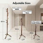 Luxe L 100% Faux Fur Coat Rack, Freestanding Coat Rack with 8 Hooks, Adjustable Size Tree Coat Rack for Bedroom, Hallway, Entrance, Office, for Coats, Hats, Scarves, Handbags - Brown
