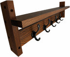 29" Coat Rack Wall Mount with Shelf, Entryway Wall Hooks with Shelf, Coat Hangers for Bathroom, Living Room, Bedroom
