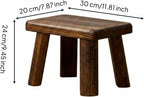 Wooden Square Stool Smooth Finished Wooden Footstool Easy to Wipeable Stool for Kids, Tall Solid Wood Stool