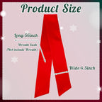 VitalCozy 2 Pcs Wreath Sash for Front Door Plain Sash for Embroidery Monogram Wreath Accessories for Party Farmhouse Doorway Indoor Outdoor Decor(Red,4.5" W X 56" L)
