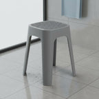 Yajuyi Stool Square Stool Stackable Household Stool Dining Chair with PP Frame and Non Slip Rubber Bases Suitable for Home Seating Dining Compact Apartments, Caramel