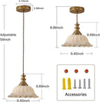 HDDFL Glass Pendant Lights Modern Pendant Lighting Fixtures Hanging Lamp for Kitchen Island Bedroom Dining Room Coffee Shop Hallway Brown and Brass