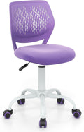 Giantex Kids Desk Chair, Adjustable Children Study Chair, Swivel Armless Mesh Task Office Chair, Computer Desk Chair with Adjustable Height & Lumbar Support (Purple)