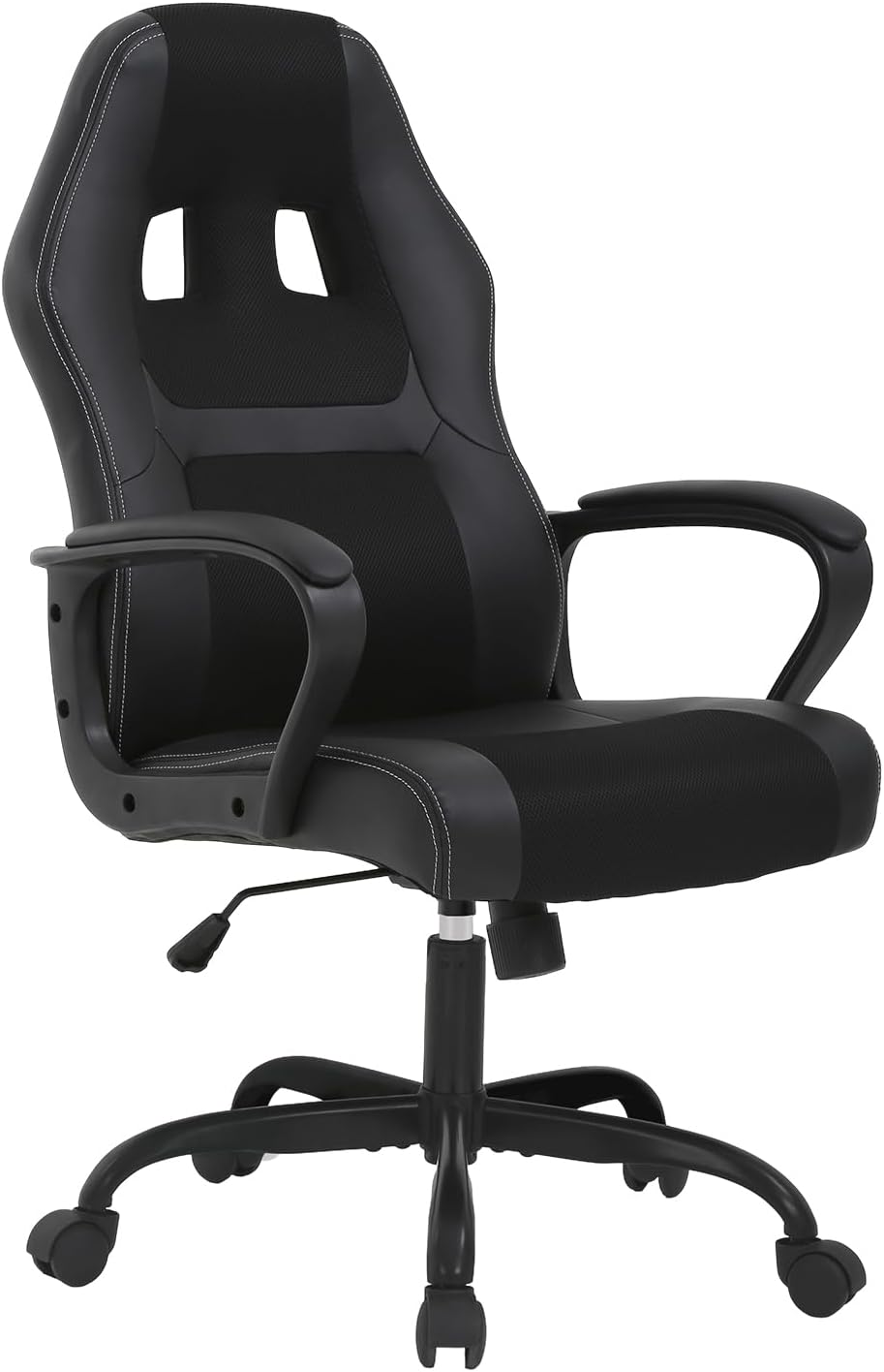 NChanmar Computer Gaming Chair Ergonomic High-Back Office Chair w/Lumbar Support Adjustable Height 360-Swivel Executive Desk Chairs for Adults Racing Writing Working,Black