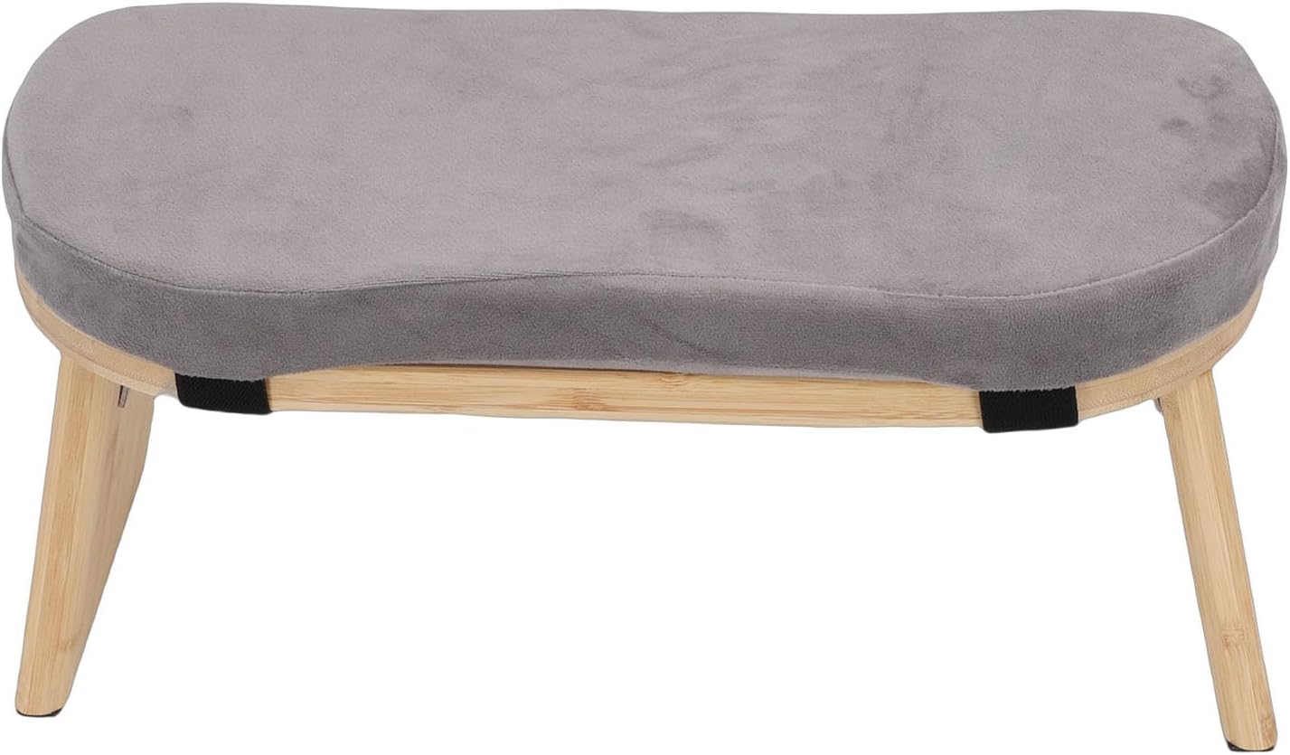 Meditation Bench, Premium Beech Wood 5° Forward Tilt Folding Meditation Stool, Kneeling Bench with Soft Cotton Cushion and Carry Bag for Relaxation Tea Ceremony Home