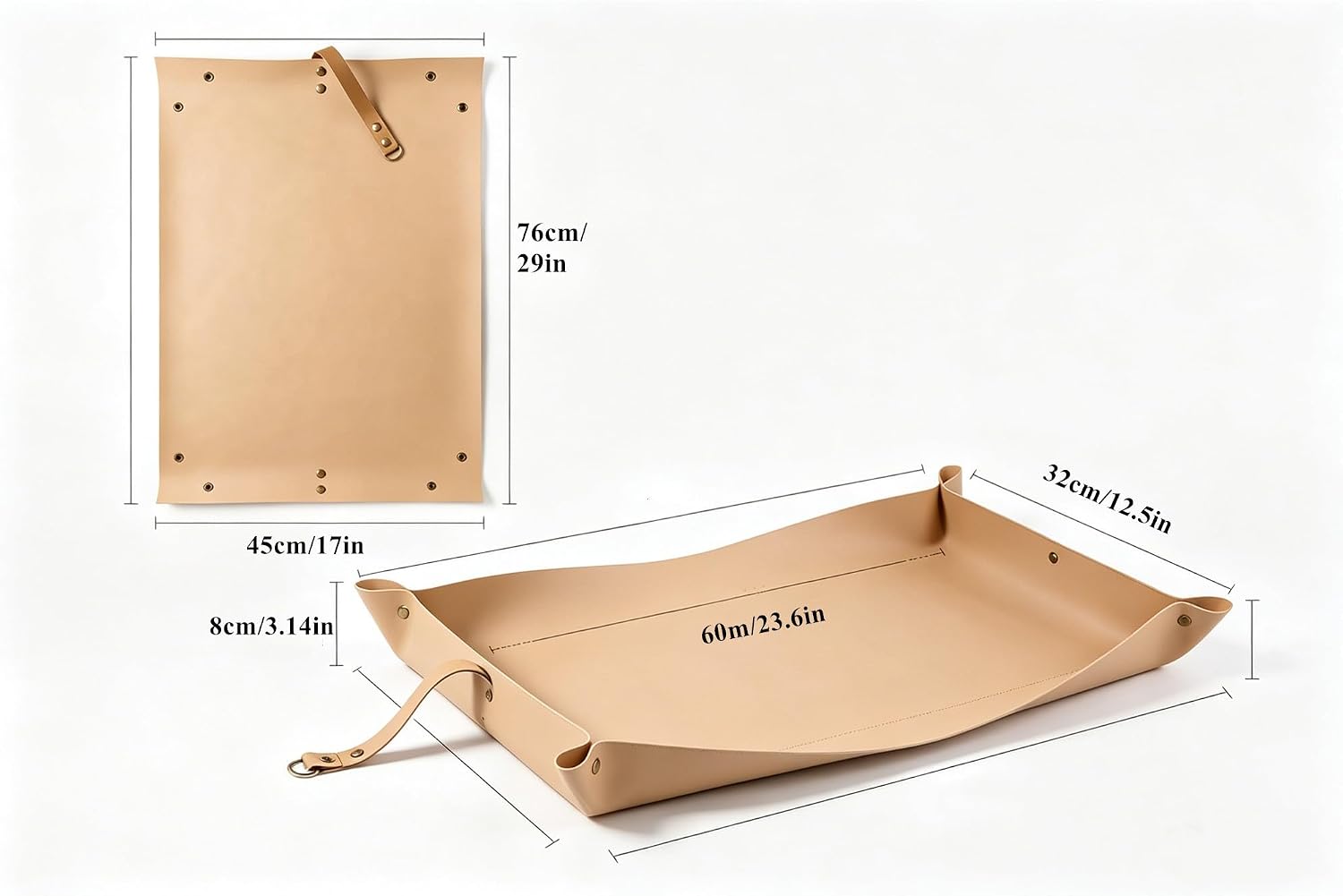PU Leather Repotting Mat for Indoor Plants, Waterproof Gardening Mat with 2 PCS Mini Garden Succulent Transplanting Tools Portable Potting Mat for Transplant and Mess Control (Beige, 29x17in)