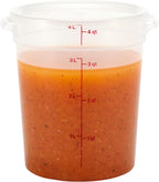 Cambro Food Storage Containers with Lids (BPA-Free) - 4 Quart - Food Grade Buckets with Lids (4 Pack) - For Dough Proofing and Brining (Translucent)