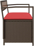 Patio Storage Bench with Cushion, PE Rattan Outdoor Storage Bench for Cushions and Gardening Supplies, Waterproof Bag and Gas Spring Lid
