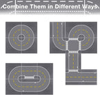 Lekebaby 12 Pack Road Base Plates 10x10 City Street Baseplates, 4 Curve / 4 T Junction / 3 Straight / 1 Junction, Compatible with Major Brands