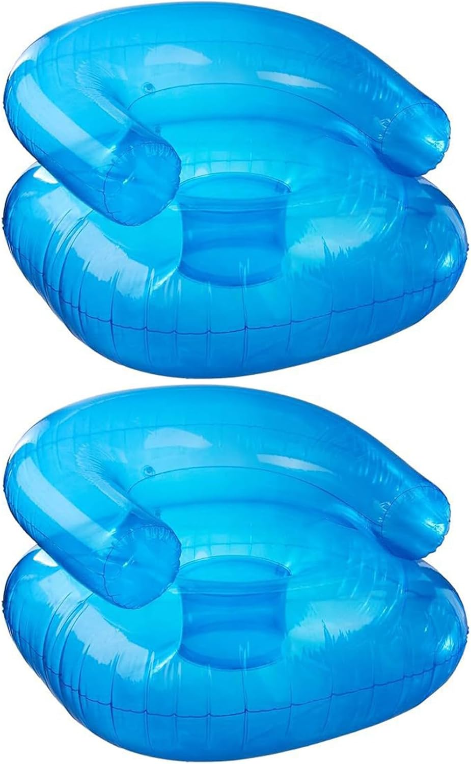 2PCS Kids Inflatable Pool Chairs, Waterproof PVC Blow Up Chairs with 2 Air Vents, Portable Air Couches for Learning, Camping, Beach Party, Blue