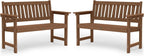 YEFU Outdoor Bench for Patio Waterproof: Heavy Duty 2-Person Garden Bench Set of 2 with Comfortable Seating - HIPS Weatherproof Patio Benches for Indoor Outside Front Porch Backyard Park, Teak