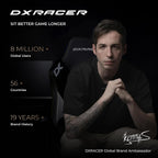 DXRacer Drifting Computer Gaming Chair - Ergonomic Office Chair with Adjustable Recline, Rocking, Cooling Gel Foam Headrest, 3D Armrests, Memory Foam Lumbar Support, Large, Black