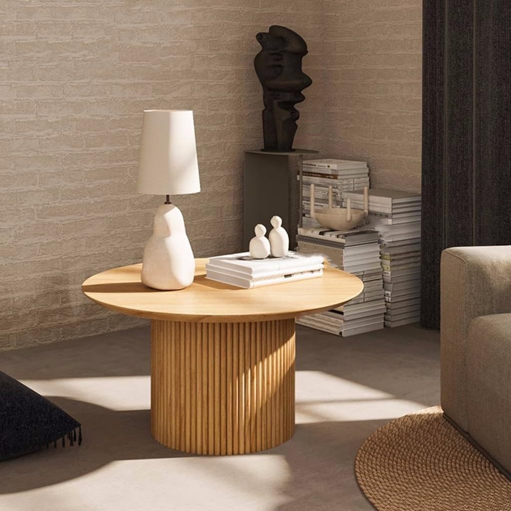 Round Tea Table Balcony Side a Few Small Family Living Room Ash Wood Round Wabi-sabi Wind Log
