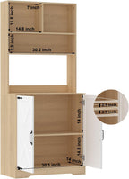 Pantry Cabinet with 2 Doors, 3-Tier with Shelves, Freestanding Larder Cupboard, Kitchen Pantry Storage Cabinet for Kitchen, Dining Room