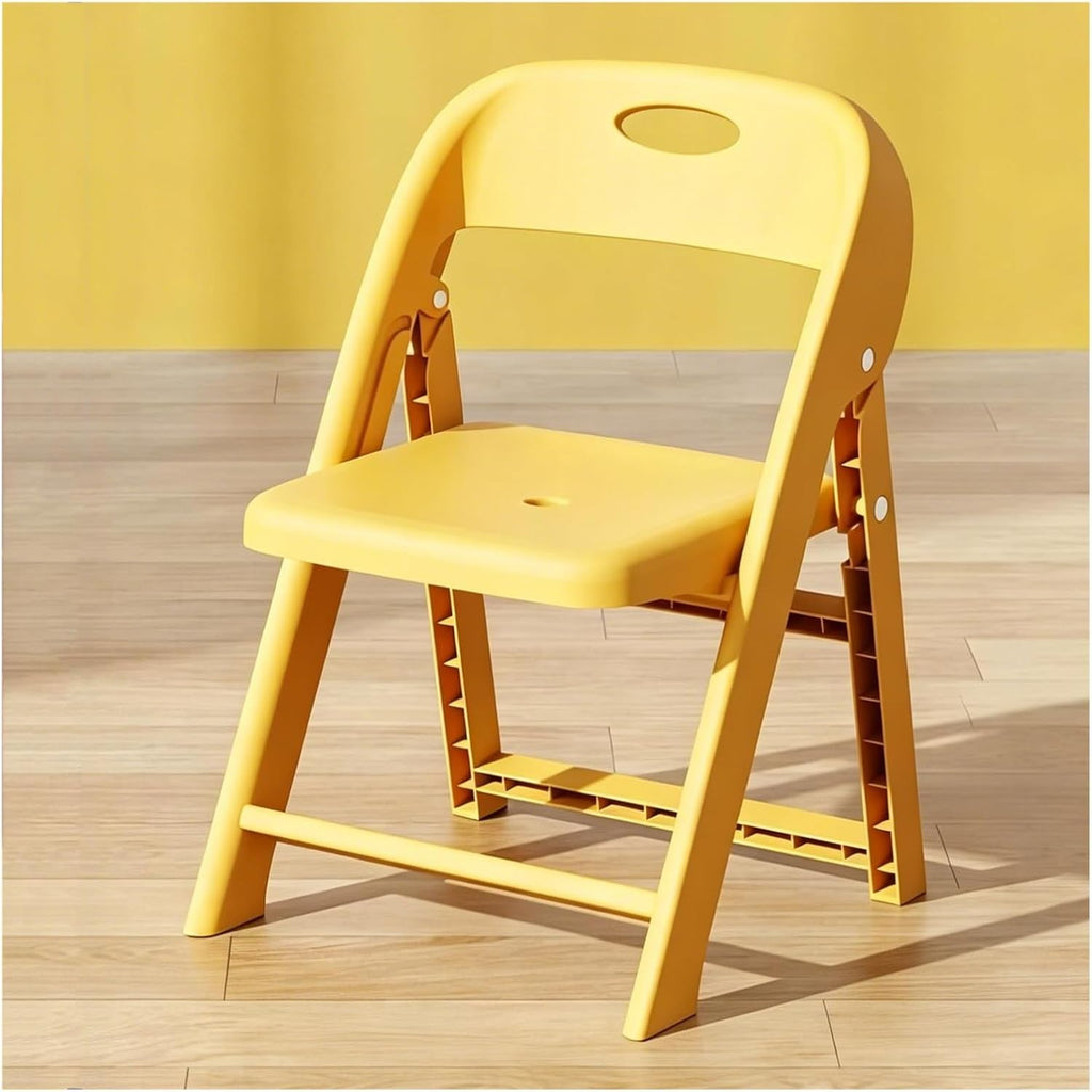 Foldable Plastic Chair with Backrest, Heavy Duty Stool 330lbs Capacity for Home Kitchen Office, Portable Folding Seat with Carry Handle & Non-Slip Pads, Secure Locking System for Camping Travel