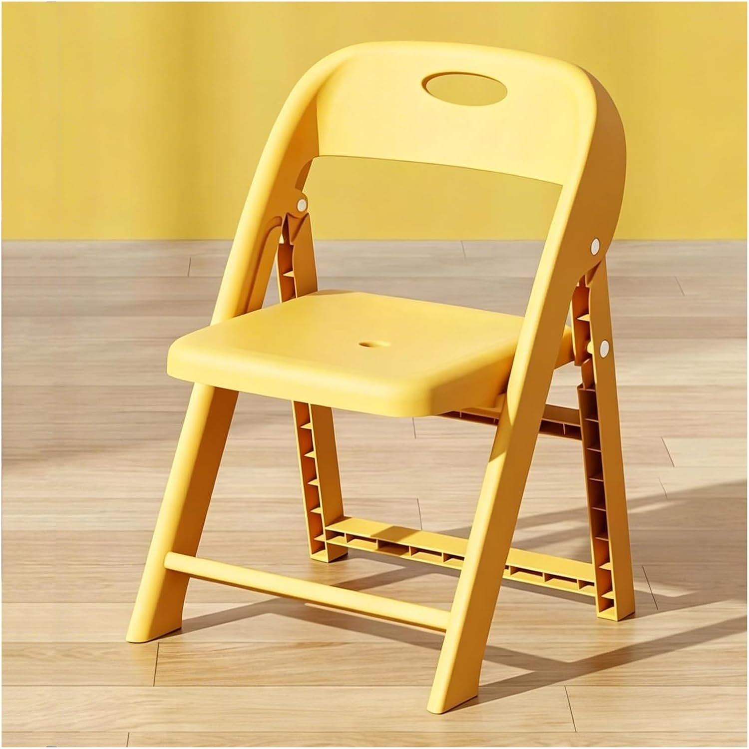 Foldable Plastic Chair with Backrest, Heavy Duty Stool 330lbs Capacity for Home Kitchen Office, Portable Folding Seat with Carry Handle & Non-Slip Pads, Secure Locking System for Camping Travel