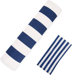 Sunloungers, Beach Sling Chair Replacement Canvas Blue and White Sling Chair Replacement Deck Chair Fabric for Sunbathing Courtyard