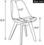 LSSBOUGHT Mid Century Modern Dining Chairs,Shell Lounge Plastic Side Chair with Soft Padded and Wooden Legs for Dining Room Living Room Bedroom Kitchen Set of 2 (Pink)