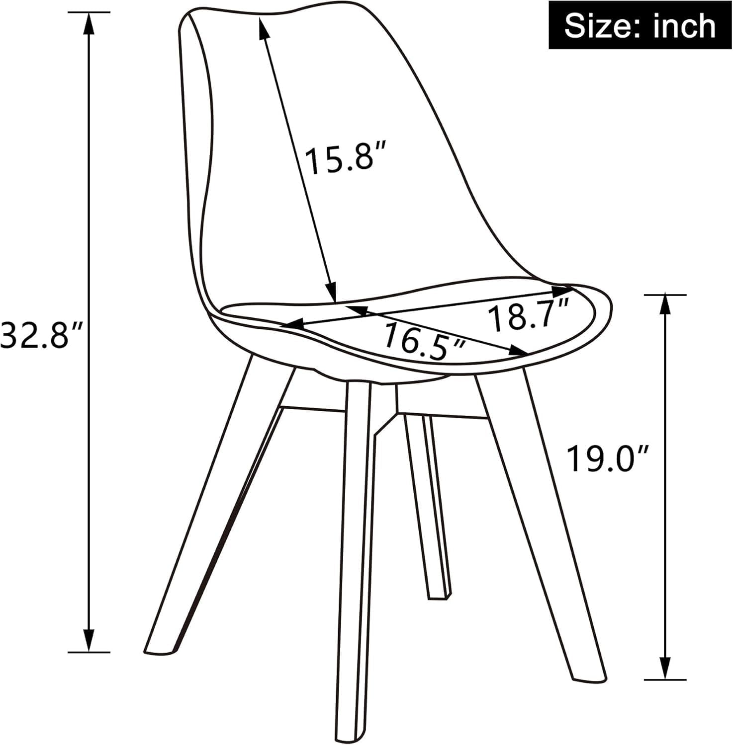 LSSBOUGHT Mid Century Modern Dining Chairs,Shell Lounge Plastic Side Chair with Soft Padded and Wooden Legs for Dining Room Living Room Bedroom Kitchen Set of 2 (Pink)