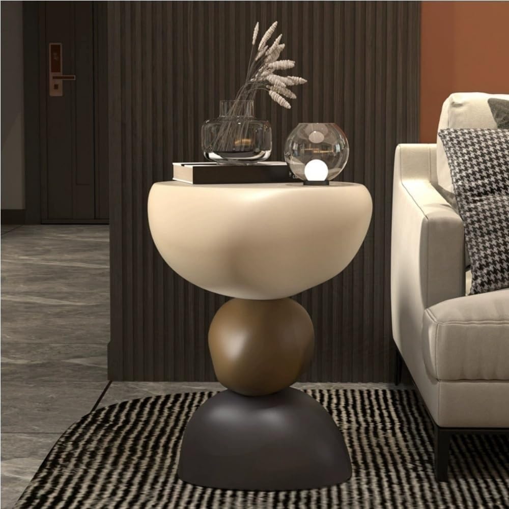 Corner Table, Fiberglass Coffee Table, Small Corner Desk, Creative Bedside Table, Decorative Side Table for Bedroom, Living Room, Balcony, Study