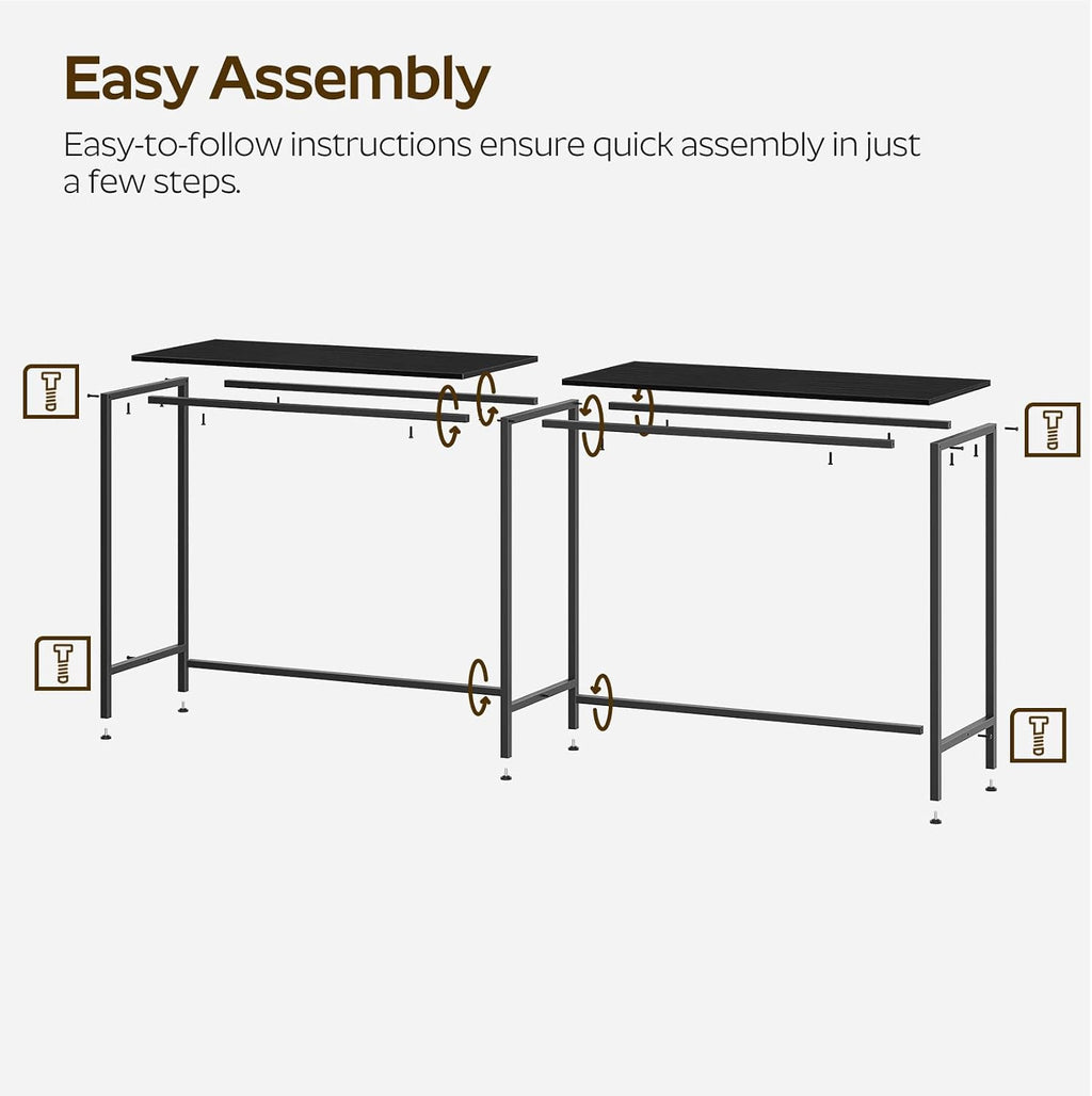 YATINEY 70.8" Long Bar Table, Counter Bar Height Table, High Top Table, Rectangular Hightop Bar Pub, for Kitchen, Living Room, Entryway, Black BT08BB