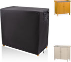 Outdoor Kitchen Cover 39.4x18.1x35.8In,Cabinet Covers Garden Storage Cabinets,Potting Bench Waterproof Table Weatherproof,for Patio Tables Outdoors Shelf Furniture Small Wood Tool Chest Proof(Black)