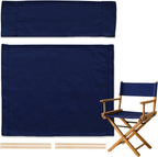 STAY GENT Director's Chair Canvas Replacement Kit 21"L x 8"W - 21"L x 16.5"W Replacement Canvas Durable Cotton Canvas Seat & Back Covers for Home,Model Artist,Makeup,Show Dressing Room 1 Set Navy Blue