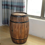 Wood Whiskey Barrel Tables, Barrels Side Table with Door, Bar Decorative Wine Cabinet with Shelf for Home, Wine Cellars and Bar(23.62 * 15.35in)