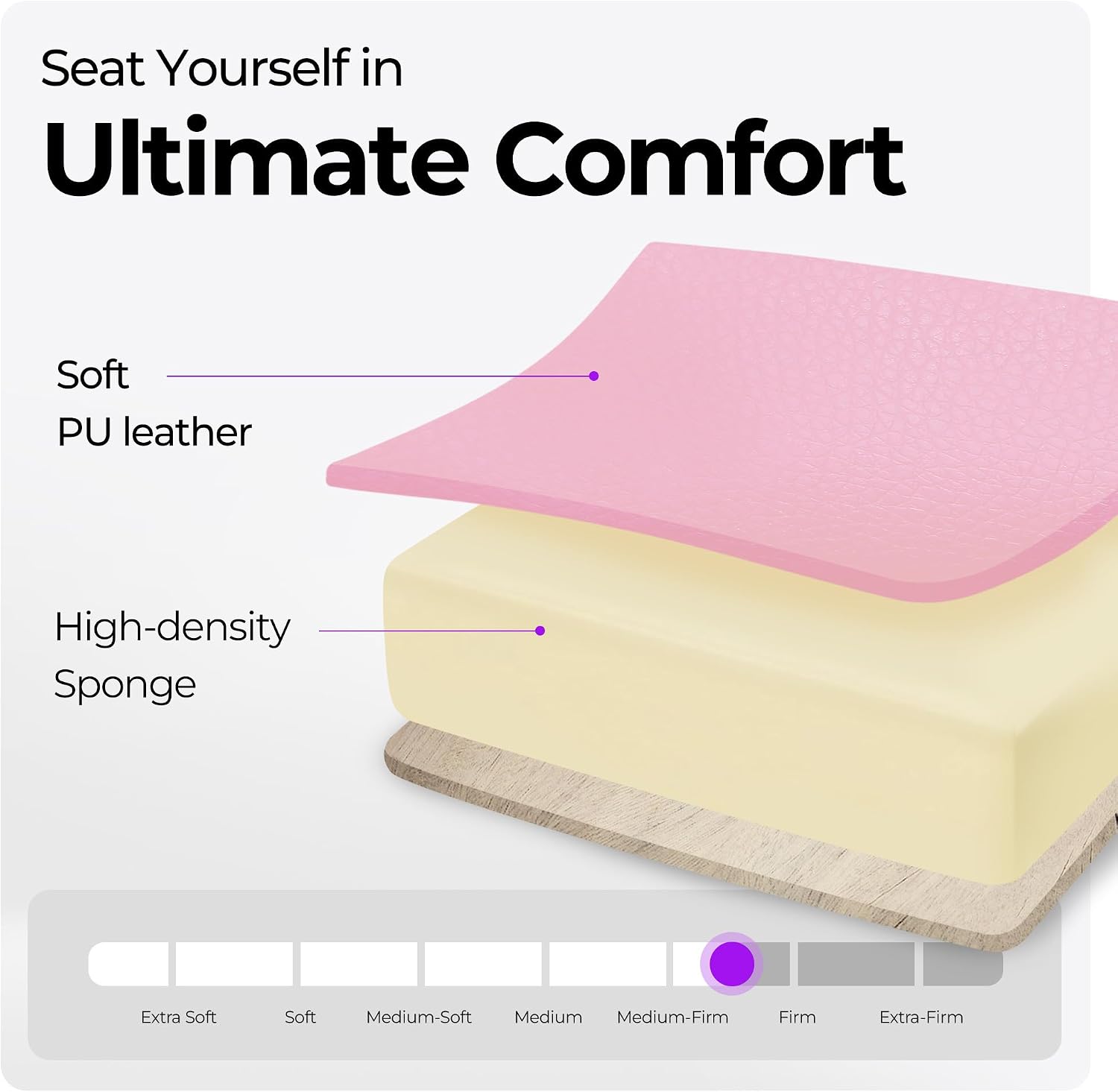 N-GEN GAMING Video Gaming Chair with Footrest Lumbar Support for Home Office High Back Recliner Height Adjustable Ergonomic Comfy Leather Computer Desk Chair (Leather Pink)