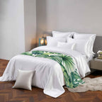 Tropical Monstera Leaves Bed Runners Country Botanical Palm Leaf Green Bed Throws for Foot of Beds, Decorative Bedrunners & Scarves Luxury Bedding End Blanket Protector Slipcover Home, 71"x20"