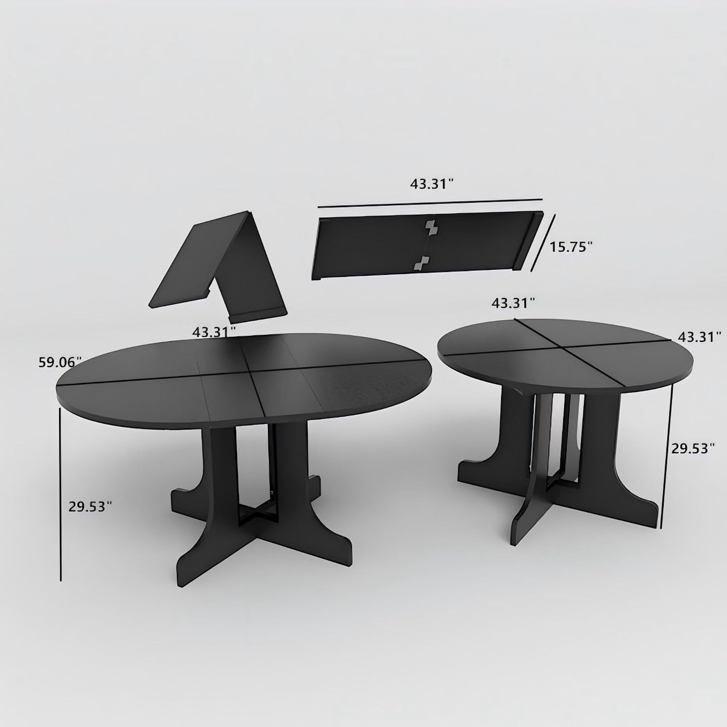 Round Expandable Dining Table,Wood Extendable Dining Room Table Extendable Table, Long Dining Table for Kitchen