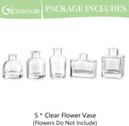Glasseam Mini Glass Bud Vases: Small Clear Vases for Centerpieces Cute Tiny Flower Vase Set of 5 for Flowers Modern Centerpiece Decor for Wedding Party Dining Room Decoration