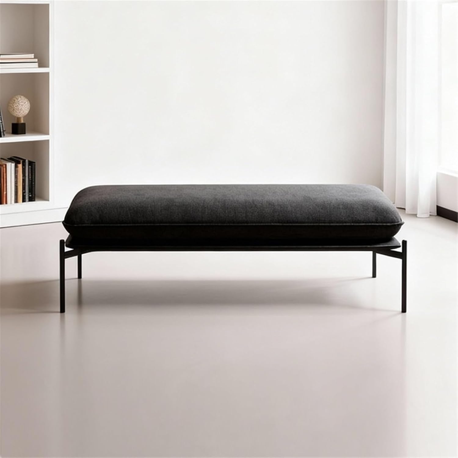 Modern Stainless Steel Bed end Bench Bedroom Rest Clothing Store Entryway(Large)
