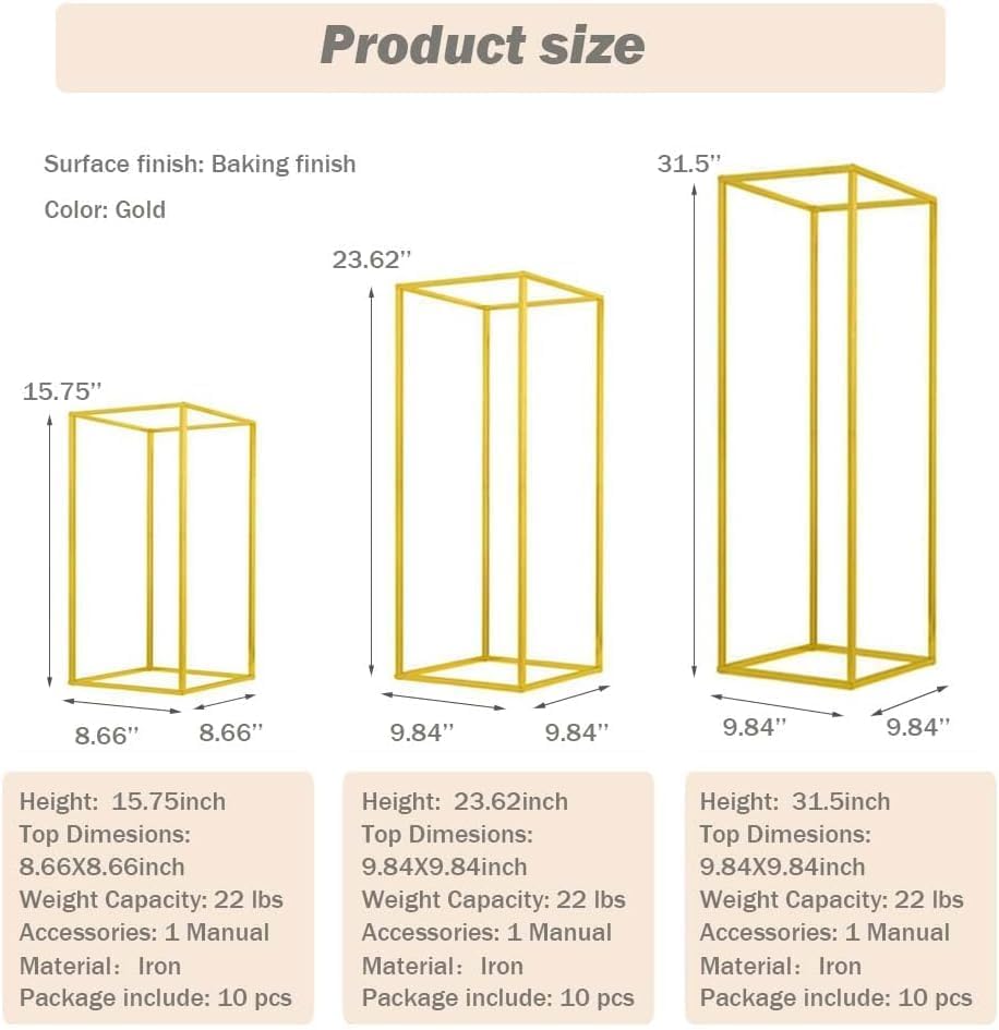 31.5inch 2 pcs Column Vases Gold Centerpieces for Table Metal Flower Stand Gold Wedding Centerpieces for Tables Party Floral Stands for Flowers