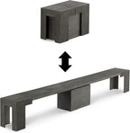 Transformer Table - Extendable Dining Bench, Solid Wood Expandable Seating 1–6, Multifunctional Dining Bench with Integrated Storage, Modern Farmhouse Wood Bench, Dark Grey