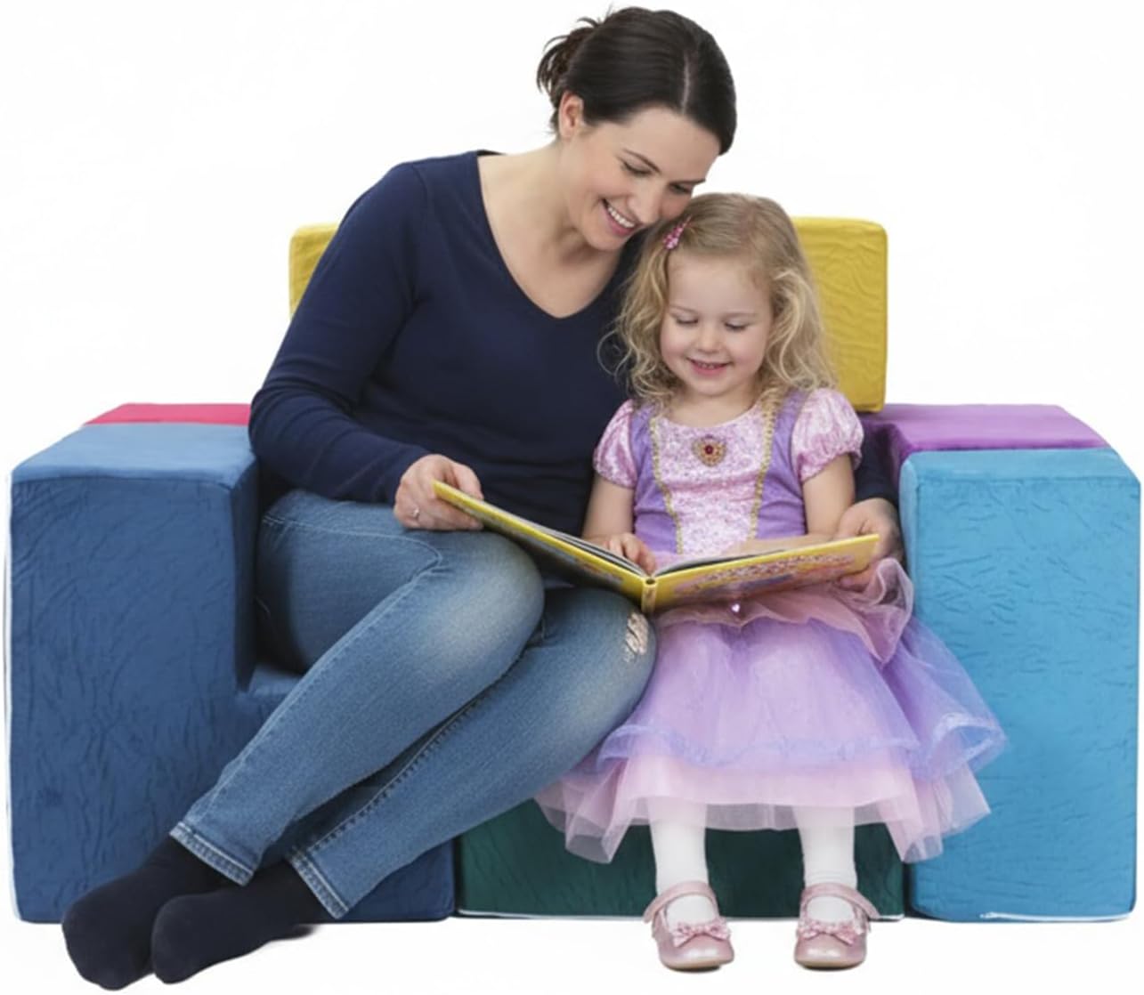 7Pcs Elastic Sponge Toddler Cushions Washable Inspiring Creativity Blocks Chair Wear Resist for Kids Bedroom Playroom Furnitures