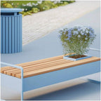 Outdoor Bench, Stainless Steel & Solid Wood Outdoor Bench – Park, Garden & Patio Chair Garden Bench(200cm)