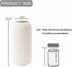 Ceramic Vase for Flowers – Modern Small Ribbed Textured Flower Vase for Home Decor, Pampas Grass, Decorative, Farmhouse, Coffee Table, Kitchen Centerpieces, Bookshelf and Home Living (XL White)