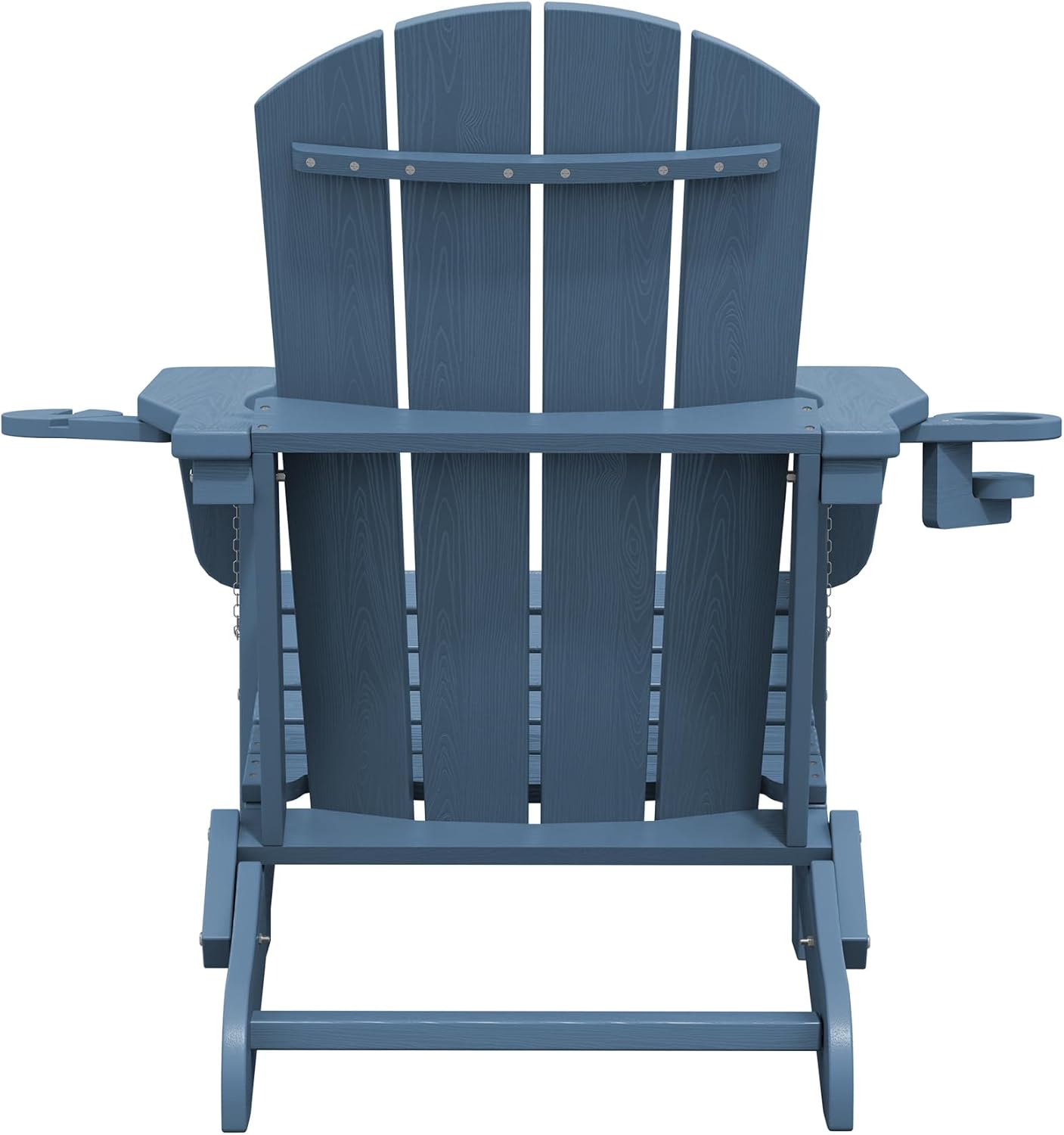 SERWALL Folding Adirondack Chair, HDPE Adirondack Chairs Set of 2, Plastic Outdoor Chairs- Looks Exactly Like Real Wood- Navy