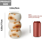 Cute Cat Vase, 6.8 in Small White Ceramic Vase Modern Flower Vases for Cat Lovers, Unique Flower Vases for Home Farmhouse Bedroom Living Room Wedding Table Centerpieces Decor