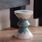 Tiny Side Table Home Living Room Decoration Sofa with Some Creative Turquoise Green Shell Blocks
