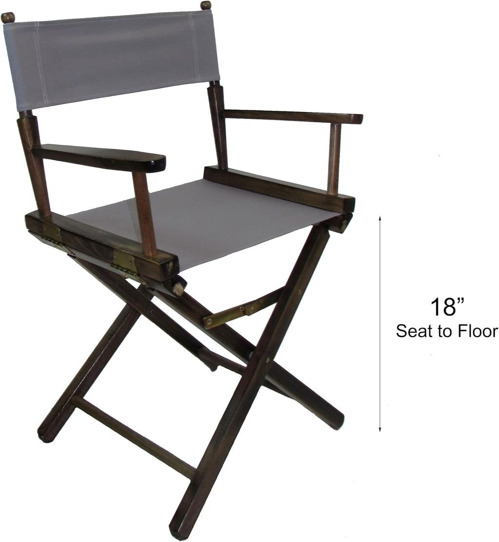 TLT Personalized Imprinted Contemporary 18 Inch Table Height Walnut Frame Director's Chair - Light Pink