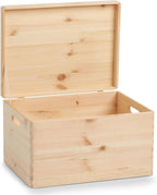 Zeller 13152 Boite multi-usage en bois de conifère avec couvercle, 40 x 30 x 24 cm