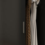 Panana 2 Door Bedroom Wardrobe Closet Bedroom Armoires Home Furniture for Storage (Black)