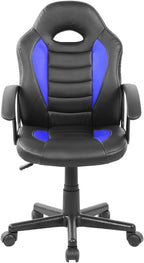 Techni Mobili Kid's Gaming and Student Racer Chair with Wheels, Resemblance of a sport's car interior, Polypropylene, Blue
