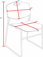 Romig Zeng 400lb Capacity Armless Stackable Chair – Ultra-Compact, Heavy-Duty Metal Frame with Durable Plastic Seat, Space-Saving & Versatile for Offices, Classrooms & Events (Black, 8 Pack)